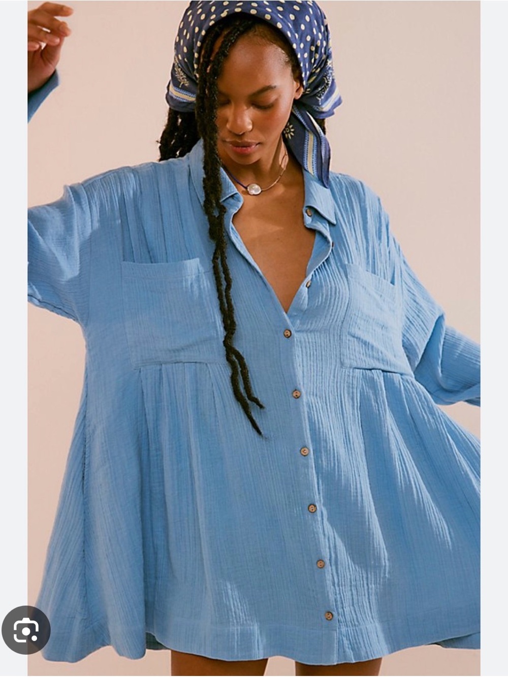 FREE PEOPLE gauze voyager shirt dress